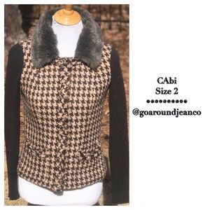 CAbi Fur Collar Houndstooth 978 Mixer Jacket 2